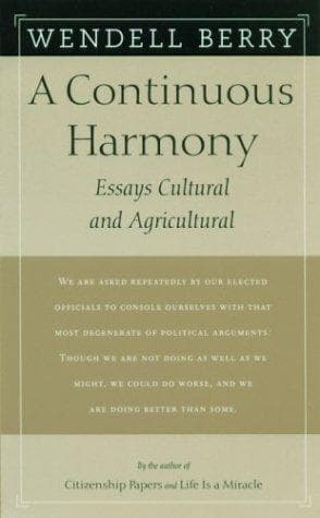 Cover of A continuous harmony by Wendell Berry