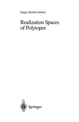 Cover of Realization spaces of polytopes by Jürgen Richter-Gebert