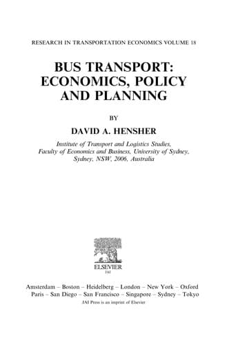 Cover of Bus transport by David A. Hensher