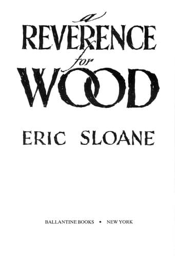 Cover of A Reverence for Wood by Eric Sloane
