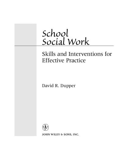 Cover of School social work by David R. Dupper