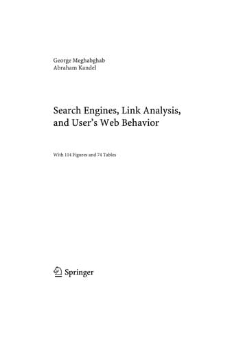 Cover of Search engines, link analysis, and user's Web behavior by George Meghabghab