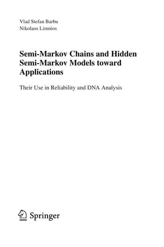 Cover of Semi-Markov chains and hidden semi-Markov models toward applications by Vlad Stefan Barbu