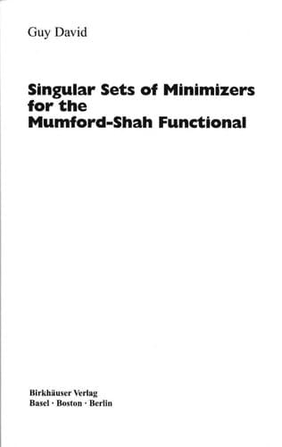 Cover of Singular sets of minimizers for the Mumford-Shah functional by Guy David