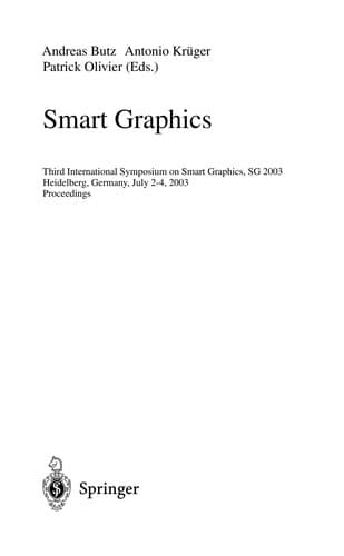 Cover of Smart graphics by SG 2003 (2003 European Media Lab, Heidelberg, Germany)