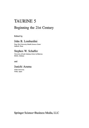 Cover of Taurine 5 by International Taurine Symposium (2002 Kauai, Hawaii)