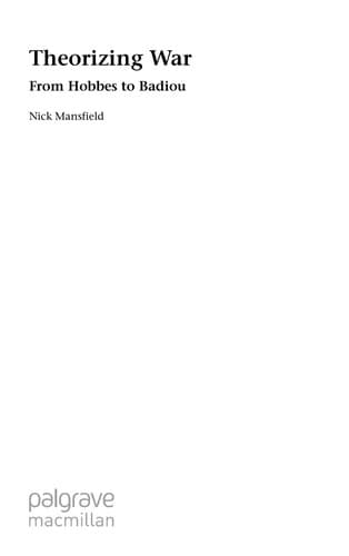 Cover of Theorizing war by Mansfield, Nick
