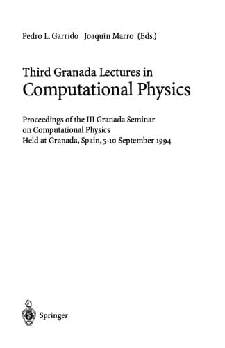 Cover of Third Granada lectures in compuptational physics by Granada Seminar on Computational Physics (3rd 1994 Granada, Spain)