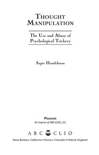 Cover of Thought manipulation by Sapir Handelman