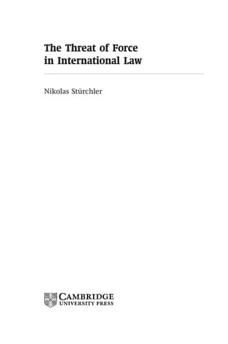 Cover of The threat of force in international law by Nikolas Sturchler