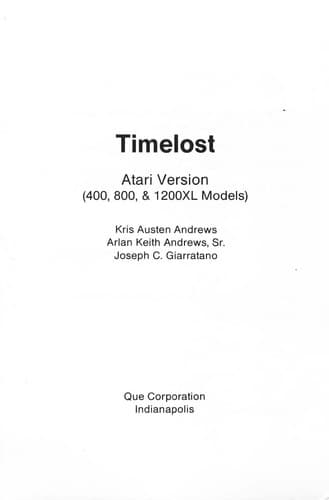 Cover of Timelost. (Timex/Sinclair version) by Joseph C. Giarratano