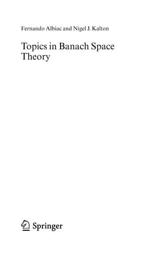 Cover of Topics in Banach space theory by Fenando Albiac