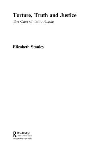 Cover of Torture, truth and justice by Elizabeth Stanley