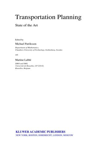 Cover of Transportation planning by EURO Working Group on Transportation. Meeting