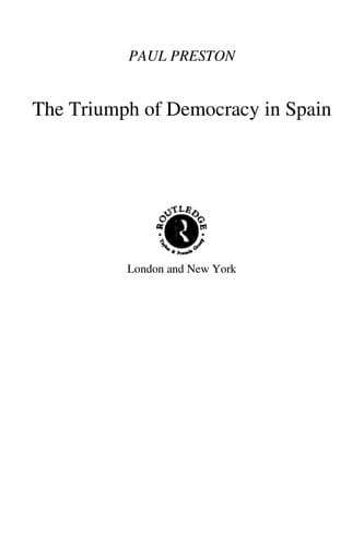 Cover of The Triumph of Democracy in Spain by Paul Preston