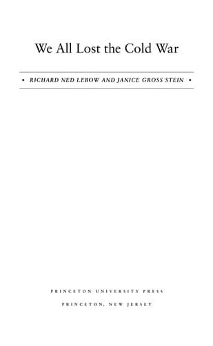 Cover of We all lost the Cold War by Richard Ned Lebow