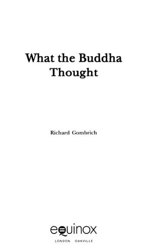 Cover of What the Buddha thought by Richard F. Gombrich