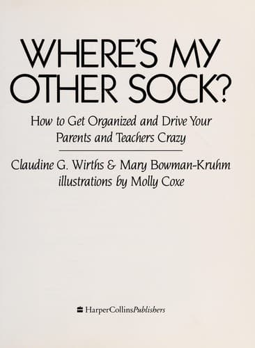 Cover of Where's my other sock? by Claudine G. Wirths