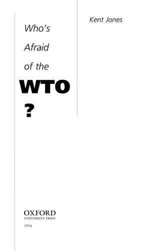 Cover of Who's afraid of the WTO? by Kent Albert Jones
