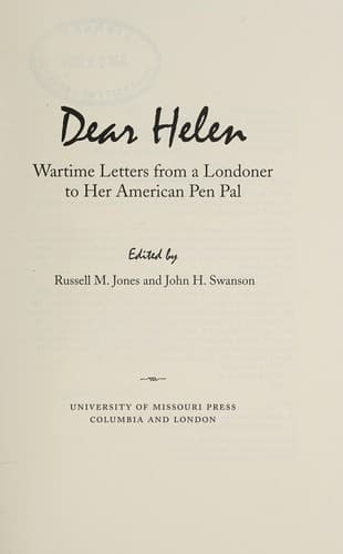 Cover of Dear Helen by Betty M. Swallow
