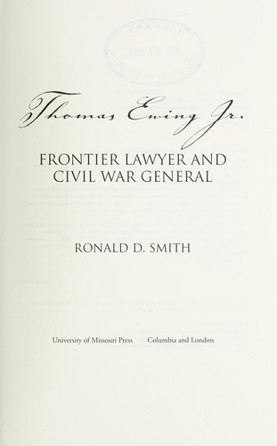 Cover of Thomas Ewing, Jr by Ronald D. Smith