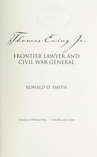 Cover of Thomas Ewing, Jr by Ronald D. Smith