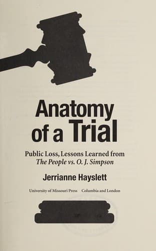 Cover of Anatomy of a trial by Jerrianne Hayslett