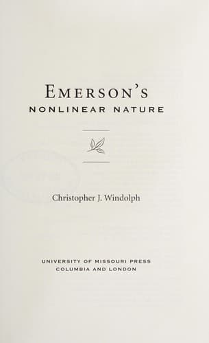 Cover of Emerson's nonlinear nature by Christopher J. Windolph
