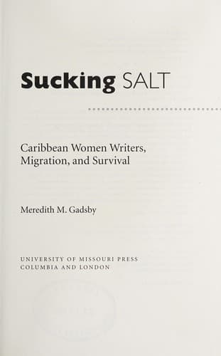 Cover of Sucking salt by Meredith Gadsby