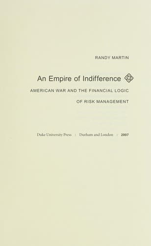 Cover of An empire of indifference by Martin, Randy