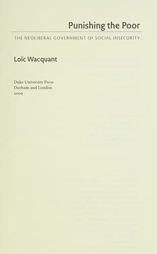 Cover of Punishing the poor by Loic Wacquant