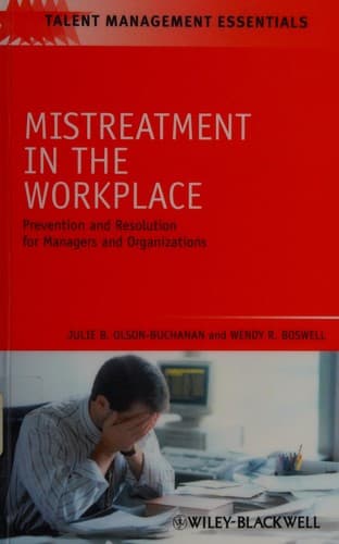 Cover of Mistreatment in the workplace by Julie Olson-Buchanan