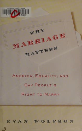Cover of Why marriage matters by Evan Wolfson