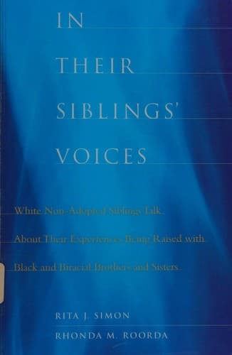 Cover of In their siblings' voices by Simon, Rita James