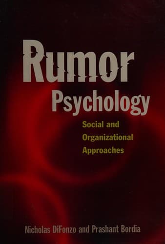 Cover of Rumor psychology by Nicholas DiFonzo