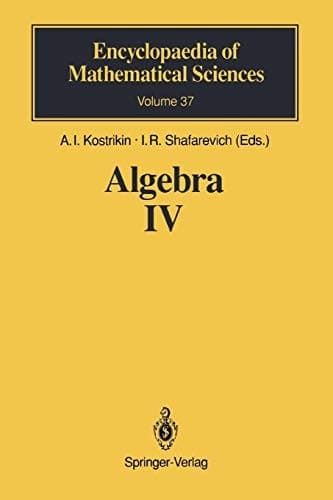 Cover of Algebra IV by A. I. Kostrikin