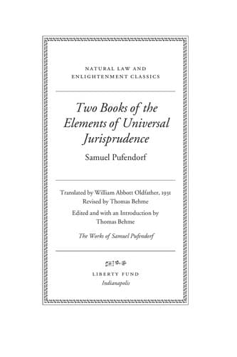 Cover of Two books of the Elements of universal jurispurdence by Samuel Freiherr von Pufendorf