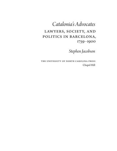 Cover of Catalonia's advocates by Jacobson, Stephen PhD