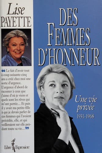 Cover of Des femmes d'honneur by Lise Payette