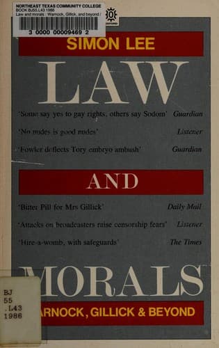 Cover of Law and morals by Lee, Simon