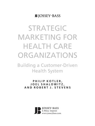 Cover of Strategic marketing for health care organizations by Philip Kotler