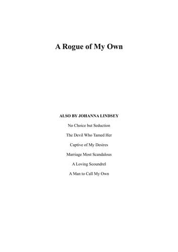 Cover of A Rogue of My Own by Johanna Lindsey