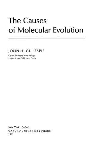 Cover of The causes of molecular evolution by John H. Gillespie