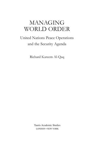 Cover of Managing world order by Richard Kareem Al-Qaq