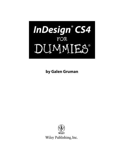 Cover of InDesign CS4 for dummies by Galen Gruman