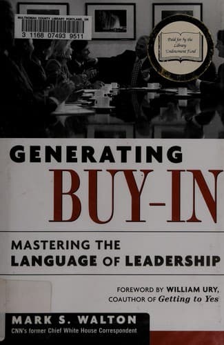 Cover of Generating buy-in by Mark S. Walton