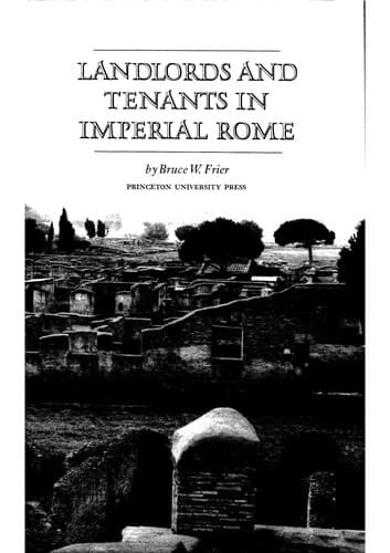 Cover of Landlords and tenants in imperial Rome by Bruce W. Frier