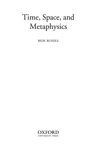 Cover of Time, space, and metaphysics by Bede Rundle