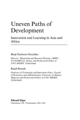 Cover of Uneven paths of development by Oyebanji Oyelaran-Oyeyinka