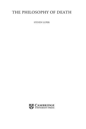 Cover of The philosophy of death by Steven Luper